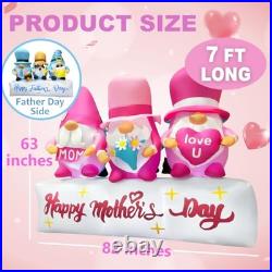 7FT Long Inflatable Happy Mother's Day Decorations, Father's Day Inflatable