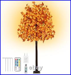 7Ft 170 LED Fall Prelit Maple Tree Thanksgiving Decor, Dimmable Timing 8 Flashin