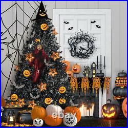 7Ft Artificial PVC Christmas Tree With Stand Holiday Season Indoor Outdoor Black