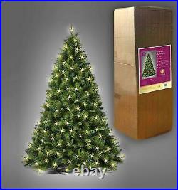 7Ft Bushy Green Kentucky Pine Pre Lit Christmas Tree Xmas Home Decorations 2.1M