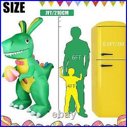 7Ft Easter Inflatables Dinosaur Easter Eggs Outdoor Decorations with LED Lights