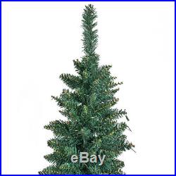 7Ft PVC Artificial Pencil Christmas Tree Slim with Stand Home Holiday Decor Green