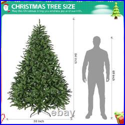 7Ft Pre-Lit Artificial Christmas Tree 700 Warm White Lights, 2231 Tips