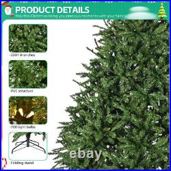 7Ft Pre-Lit Artificial Christmas Tree 700 Warm White Lights, 2231 Tips