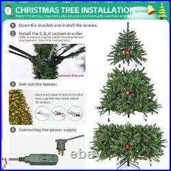 7Ft Pre-Lit Artificial Christmas Tree 700 Warm White Lights, 2231 Tips