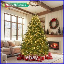 7Ft Pre-Lit Artificial Christmas Tree 700 Warm White Lights, 2231 Tips
