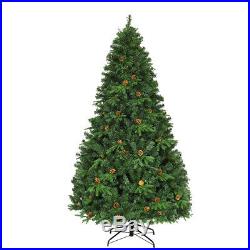 7Ft Pre-Lit Artificial Christmas Tree Hinged with 460 LED Lights Home Decoration