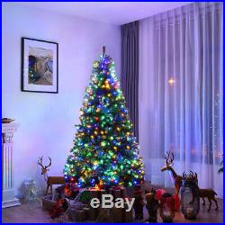 7Ft Pre-Lit Artificial Christmas Tree Outdoor Hinged with 500 LED Lights & Stand