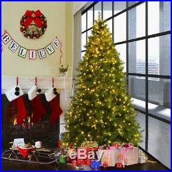 7Ft Pre-Lit Dense PVC Christmas Tree Spruce Hinged with700 LED Lights Decoration