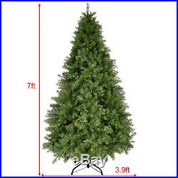 7Ft Pre-Lit Dense PVC Christmas Tree Spruce Hinged with700 LED Lights & Stand