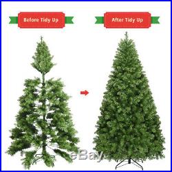 7Ft Pre-Lit Dense PVC Christmas Tree Spruce Hinged with 700 LED Lights & Stand
