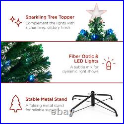 7Ft Pre-Lit Fiber Optic Artificial Pine Christmas Tree With 280 Multicolored LED L
