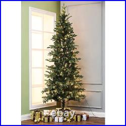 7Ft Pre-Lit LED Artificial Slim Fir Christmas Tree with Green