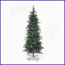 7Ft Pre-Lit LED Artificial Slim Fir Christmas Tree with Green