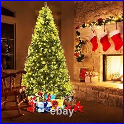 7Ft Prelit Christmas Tree, Hinged Xmas Tree with 500 Multi-Color, Warm White LED