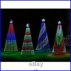7 1/2' Synchronized Musical Pixel Tree Christmas Lights Lawn Ornament