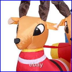 7.2ft Long Christmas Inflatable Santa on Red Sleigh LED Lighted Blow-up Yard Dec