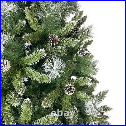 7.4ft Christmas Tree, with65 Pine Cones&Realistic over 1300 Thicken Tips, Hinged