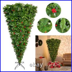 7.4ft Upside Down Green Christmas Tree 1500 Branch Tips Artificial Decoration