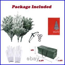 7.5FT Artificial Christmas Tree Prelit Xmas Snow Flocked Xmas Holiday Home Decor 7.5FT Artificial Christmas Tree Prelit Xmas Snow Flocked Xmas Holiday Home Decor