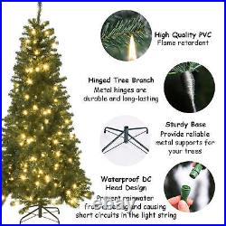 7.5FT Artificial Holiday Christmas Tree with LED Lights Decor Brand New
