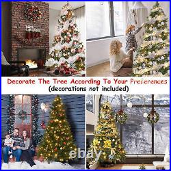 7.5FT Artificial Holiday Christmas Tree with LED Lights Decor Brand New