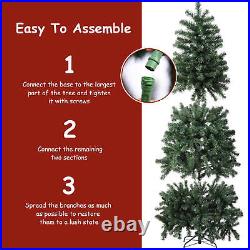 7.5FT Artificial Holiday Christmas Tree with LED Lights Decor Brand New