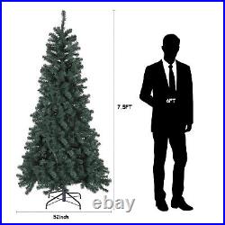 7.5FT Artificial Holiday Christmas Tree with LED Lights Decor Brand New
