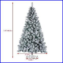 7.5FT Green Artificial Christmas Tree PVC With Metal Stand Xmas Bushy Pine Branch