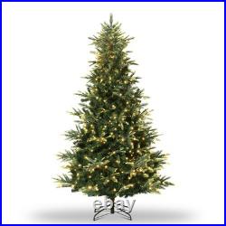 7.5FT Pre-Lit Artificial Christmas Tree, Green Full Aspen Fir Xmas Tree with LED