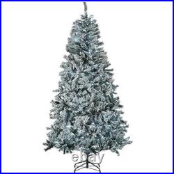 7.5FT Prelit Christmas Tree Holiday Decor New Snow Flocked Branches LED Lights