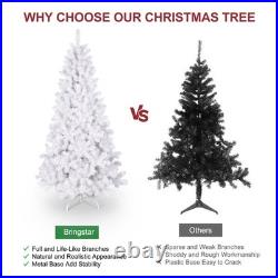 7.5FT Prelit White Artificial Christmas Tree with 450 Light 1240 Tip Home Decore