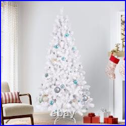 7.5FT Prelit White Artificial Christmas Tree with 450 Light 1240 Tip Home Decore