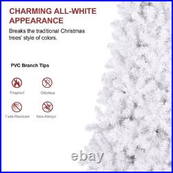 7.5FT Prelit White Artificial Christmas Tree with 450 Light 1240 Tip Home Decore