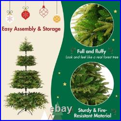 7.5FT Premium Life-Like Full Flocked Christmas Tree with Sturdy Metal Stand 7.5FT Premium Life-Like Full Flocked Christmas Tree with Sturdy Metal Stand