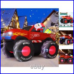7.5FT Santa Claus Truck Inflatable with LED Lights Christmas Yard Decor