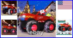 7.5FT Santa Claus Truck Inflatable with LED Lights Christmas Yard Decor