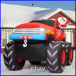 7.5FT Santa Claus Truck Inflatable with LED Lights Christmas Yard Decor