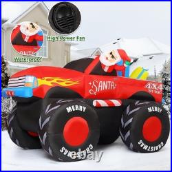 7.5FT Santa Claus Truck Inflatable with LED Lights Christmas Yard Decor