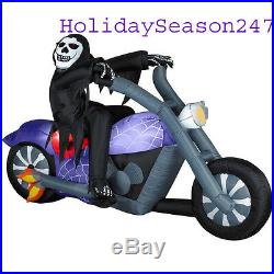 7.5Ft Ghost Biker Reaper Rider On Motorcycle Halloween Airblown Inflatable Prop