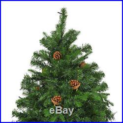 7.5Ft Pre-Lit Artificial Christmas Tree Decor with 540 LED Lights & Pine Cones