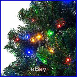 7.5Ft Pre-Lit Artificial Christmas Tree Hinged with 550 Multicolor Lights & Stand