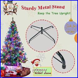 7.5Ft Pre-Lit Artificial Christmas Tree with 600 LED Multicolored String Lights