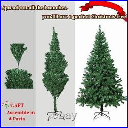7.5Ft Pre-Lit Artificial Christmas Tree with 600 LED Multicolored String Lights