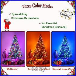 7.5Ft Pre-Lit Artificial Christmas Tree with 600 LED Multicolored String Lights