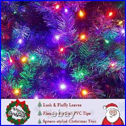 7.5Ft Pre-Lit Artificial Christmas Tree with 600 LED Multicolored String Lights