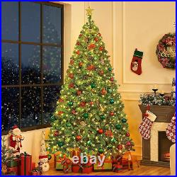 7.5Ft Pre-Lit Artificial Christmas Tree with Incandescent Warm White Lights, Flo