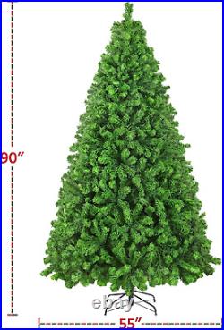7.5Ft Pre-Lit Artificial Christmas Tree with Incandescent Warm White Lights, Flo