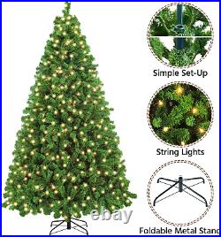 7.5Ft Pre-Lit Artificial Christmas Tree with Incandescent Warm White Lights, Flo