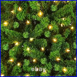 7.5Ft Pre-Lit Artificial Christmas Tree with Incandescent Warm White Lights, Flo